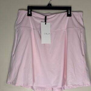 New Calia Light Pink Flowy Athletic Skort Zipper Pockets